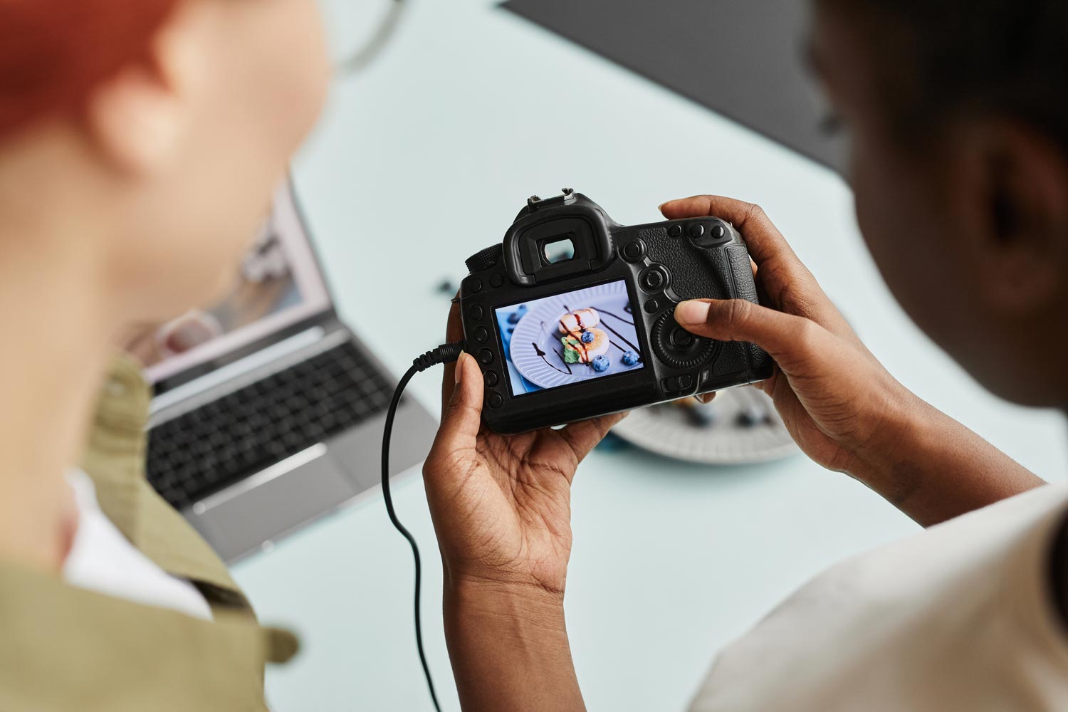 Design agency doing photoshoot with another business